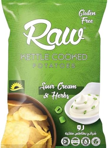 Raw Sour Cream & Herbs Potato Chips 80g