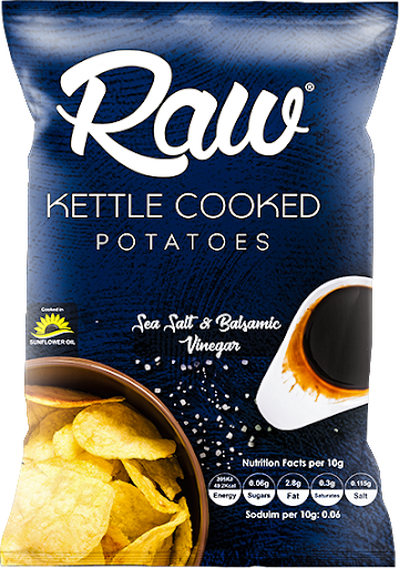 RAW Sea Salt And Vinegar Potato Chips 80g