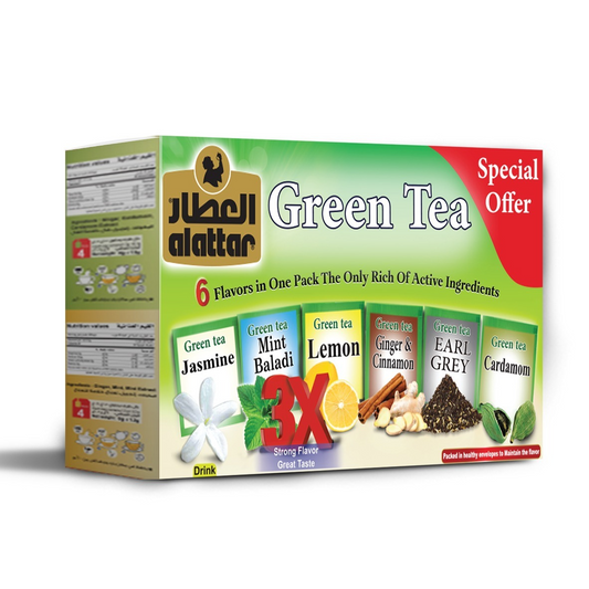 Set premium de ceai verde cu arome diverse, 24 pliculețe