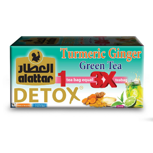 Ceai verde detox cu turmeric și ghimbir, 20 pliculețe